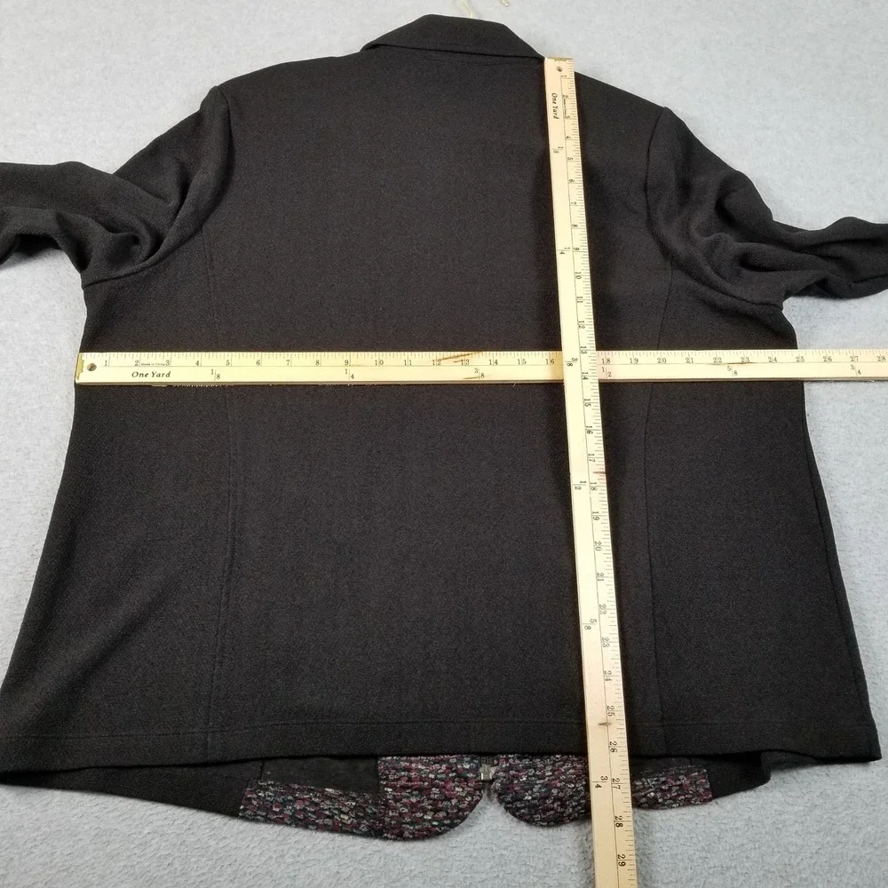 Maggie Barnes Jacket Womens 1X Multicolor Abstract Textured Long Sleeve Full Zip
